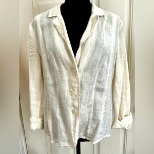 Sixth Sense by C&A, Linen Blazer in Off White, Large